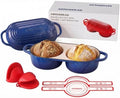 Mini Double Dutch Oven for Sourdough, Enameled Cast Iron Bread Pan, Blue by Unknown