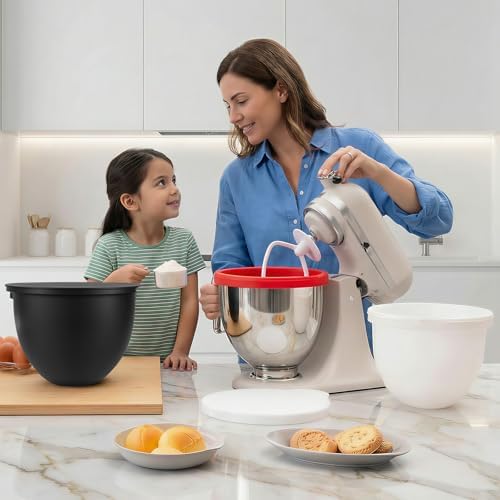 Silicone Bowl Liners for KitchenAid 5 Qt Tilt Head Mixer, 3 Pack Reusable Mixer Bowl Inserts with Lids, Non Stick Baking Accessories for KitchenAid Stand Mixer, Dishwasher Safe Food Grade Silicone - Image 2