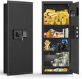Black 37.4" Tall Wall Safe Between Studs with Combo Lock & Removable Shelf by HomeSafe