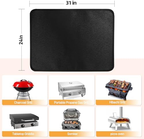 Heat Resistant Mats for Countertop fits Tabletop Grill, 31x24x0.02in, Black - Image 5