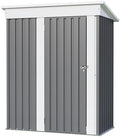 JUMMICO Metal Outdoor Storage Shed 5 x 3 FT Metal Shed with Lockable Door,Waterproof Garden Tool Shed Storage House for Backyard Patio Lawn,Grey by JUMMICO