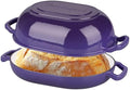 VORRINGARD Enameled Cast Iron Sourdough Bread Oven, Dutch Oven, Loaf Cast Iron Bread Pan for Homemade Bread Baking, Meatloaf Pan with Lid, 7QT, Purple by Unknown