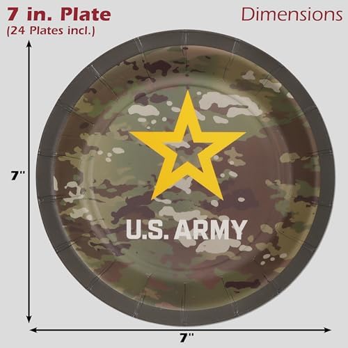 Havercamp U.S. Army 7 in. Party Plates (24 plates)! Includes 24 Round Dessert Plates in the New, Officially Licensed United States Army Logo. (Pack of 4) - Image 4