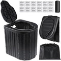 Camping Toilet, Portable Toilet for Adults, Camp Toilet with Handbag, Travel Potty for Camping, Hiking, RoadTrip, Car, Tent, Truck Drivers (black-15.7''H) by Sckee