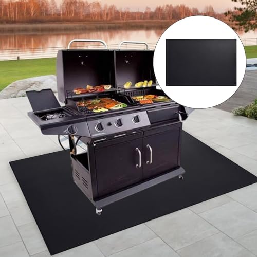 MDEOOSKY 48" x 30" Fireproof Mat Under Grill Mat Deck Protector Fire Pit Mat Oil-Proof Waterproof BBQ Protector for Deck and Patio Easy to Clean Storage Waterproof Foldable - Image 6