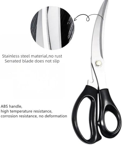Korean Barbecue Scissors And Tongs Set, Bbq Scissors Bbq Tongs, Stainless Steel Ergonomic Sharp Shears And Clips For Kitchen, Cooking Clips,Pizza Shears For Easy Use (Black) - Image 3