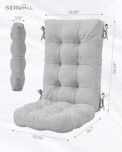 SERWALL HDPE Outdoor Rocking Chair Cushion Set of 4, Flowers Pattern - Image 3