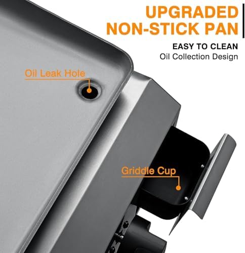 3 Burner BBQ Flat Top Grill, 25.6 Inch Stainless Steel Portable Detachable Gas Griddle, 30,000 BTU Propane Griddle for Camping - Image 4
