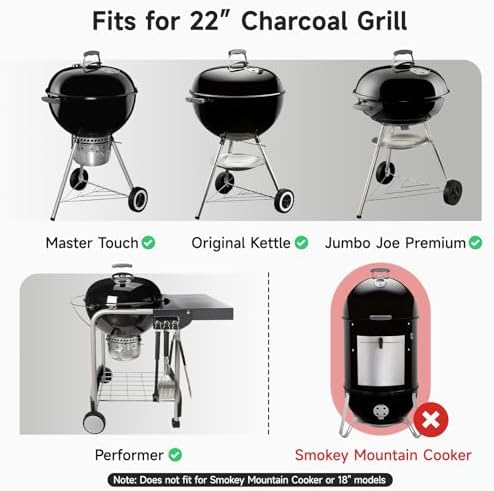 SHINESTAR Hinged Grill Grate, Fits for Weber 22" Charcoal Grills, 21.5" BBQ Cooking Grate Compatible with Original Kettle, Master Touch, Performer, and Jumbo Joe Premium - Image 4