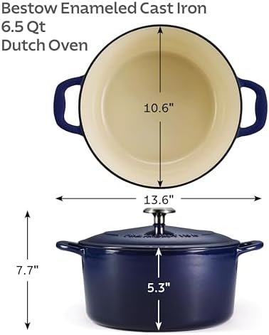 Tramontina Bestow Enameled Cast Iron 6.5-Qt Round Dutch Oven Pot with Lid - Image 2