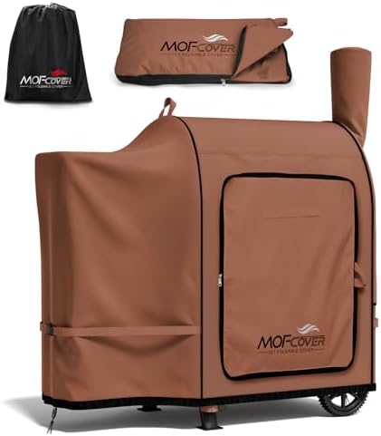 Foldable Grill Cover for Traeger Pro 22/575 Series, Waterproof 600D Heavy Duty Wood Pellet Smoker Cover, Fade＆Tear Resistant Pellet Grill Cover for Pro 20 Lil’ Tex Elite 22 Caramel by Unknown