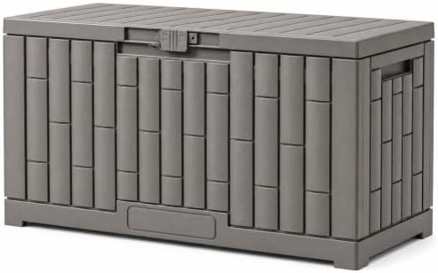 YITAHOME 60 Gallon Outdoor Storage Box w/Slide-Locking Lid by YITAHOME