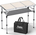 Anbte 3ft Folding Camping Table, 3 Adjustable Height Max 27.5", Silver by Anbte