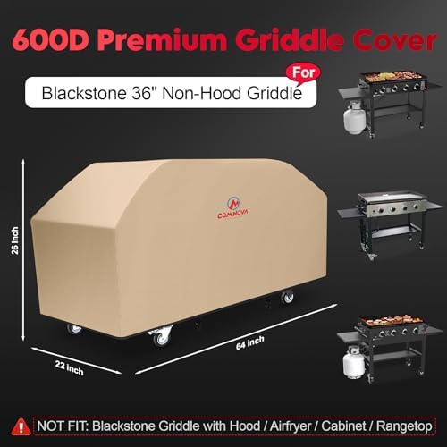 Comnova Griddle Cover for Blackstone 36 Inch Griddle Without Hood - 600D Flat Top Griddle Cover for Blackstone 36" Griddle Without Hood, Outdoor Cover Heavy Duty Waterproof for Blackstone 36" Griddle - Image 2