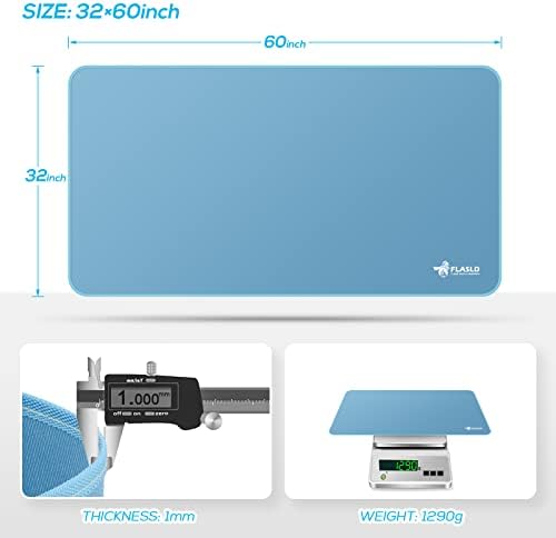 FLASLD 32 x 60 inches Under Grill Mat, Outdoor Floor Mat for Fire Pit, Griddle Cooking, Flat Top Gas, Propane Burners & Portable Charcoal Grills, Sky Blue - Image 3