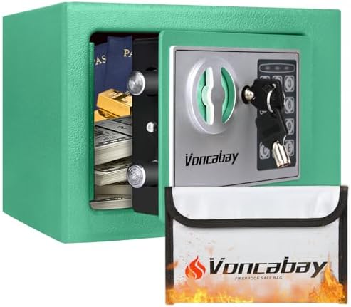 Voncabay Money Safe Box for Home with Digital Keypad, 0.23 Cu. Ft., Green by Voncabay