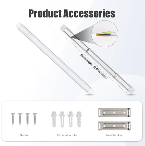 4 Packs 2FT LED Batten Light with 50cm Cable, Ultra-Thin Ceiling Surface Mounted Light, 20W, Day Light 4000K, IP20, LED Ceiling Light Fixture for Garage, Shop, Hallway, Office, Market, Ver.2 - Image 4