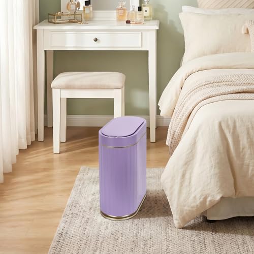 ELPHECO Bathroom Sensor Trash Can, 2 Gallon, Automatic Lid, Purple - Image 7