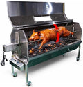 52 Inch Rotisserie Spit Roaster for Whole Pig, Lamb, Goat, Propane/Charcoal BBQ Grill, Stainless Steel Roasting Machine- 50W Motor 200 lb Torque, Grates, Burners, Drip Pan, Thermometer- SSGC1 by Charotis