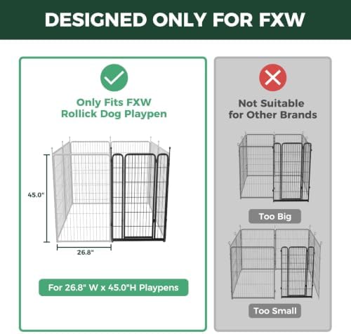 FXW Add-On Gate Panel for Outdoor Dog Playpen, 45" H, Black, Patented - Image 2
