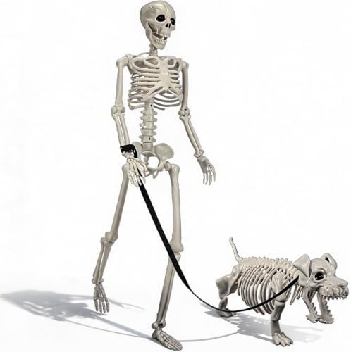 Human & Dog Skeleton Halloween Decorations Outdoor/Indoor by UZYZMS