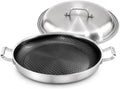 DELARLO 16 Inch Stainless Steel Nonstick Paella Pan with Lid by DELARLOCOOKWARE
