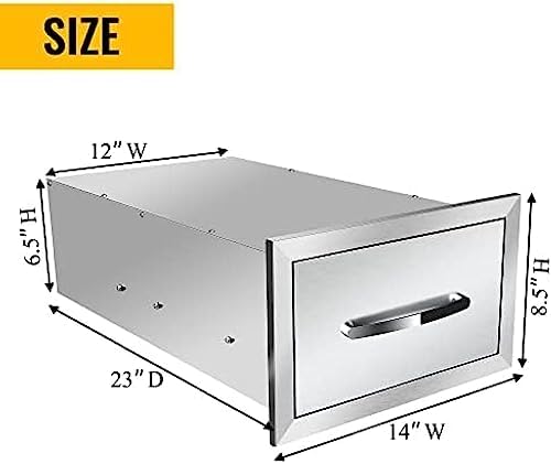 BBQ Outdoor Kitchen Drawers Stainless Steel 3-Drawer BBQ Drawer Enclosed Built-in Drawer Flush Mount for Outdoor Kitchens & BBQ Islands,14Wx23Dx8.5H - Image 3
