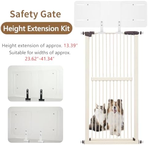 Lumizone Extra Tall Cat Gate 2025 New 55.12" High 29.92"-34.24" Wide + Height Extension Kit - Image 5