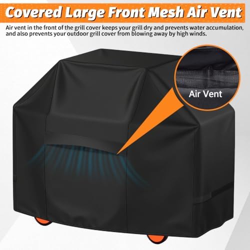 iCOVER Grill Cover 70 Inch, BBQ Grill Cover for Outdoor Grill, 600D Heavy-Duty Waterproof BBQ Cover, Large Barbecue Gas Grill Covers for Weber, Charbroil, Brinkmann, Nexgrill and More, Black - Image 5