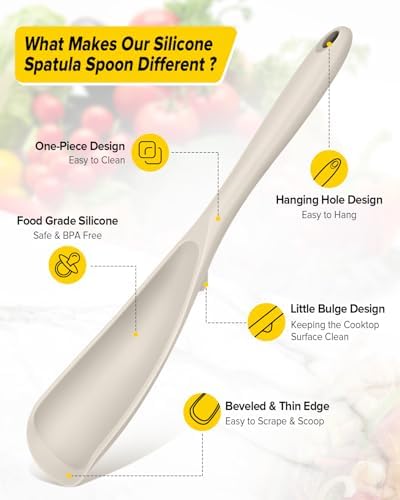 BUNDLEPRO Silicone Cooking Spoons for Nonstick Cookware, One-Piece, 2 Pack - Image 2