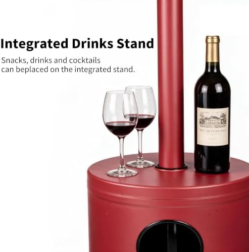 Ignovate Crimson 50,000 BTU Propane Patio Heater with Rain Cover, Multiple Color Available, Outdoor Heater with Weighted Base, Adjustable Heat Control & Safety Shut-Off for Patio & Restaurant - Image 7