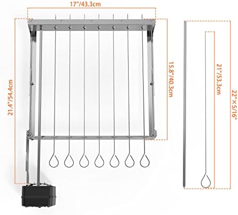 onlyfire Stainless Steel Electric Skewer Turner Rotated Shish Kabob Set - Image 3