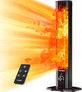 Outdoor Electric Patio Heater, Haimmy 42in Infrared Heater with Remote, 9 Heat Levels, 9H Timers, 1500W Instant Heating, Safety Lock, Tip-Over & Overheat Protection, IPX5 Waterproof Tower Space Heater by HAIMMY