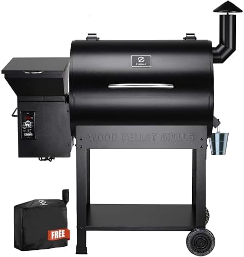 Z GRILLS ZPG-7002B Newly Upgrade Wood Pellet Grill & Smoker, 8 in 1 BBQ Grill Auto Temperature Controls, inch Cooking Area, 700 sq in Black by ZGRILLS