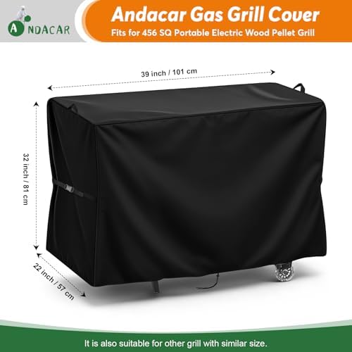 Charcoal Grill Cover for 456 SQ Pellet Grill 39x22x32in - Image 3