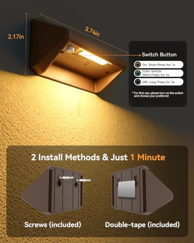 Solar Fence Lights Outdoor, 12 Pack Fence Lights Solar Powered RGB - Image 6