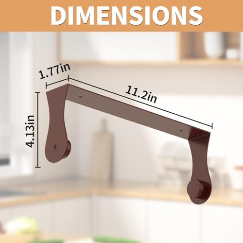 Paper Towel Holder Under Cabinet, Wall Mount, Adhesive or Drilling, Brown - Image 6