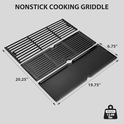 Utheer Porcelain Coated Cast Iron Grill Grates & Griddle for Char-Griller - Image 4
