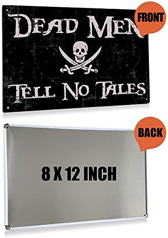 BEASTZHENG Funny Dead Men Tell No Tales Metal Tin Sign Pirate Wall Decor - Image 3