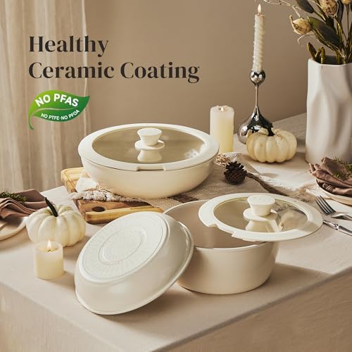 Redchef 16pcs Ceramic Pots and Pans Set, Detachable Nonstick Cookware Set - Image 2