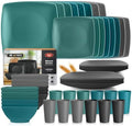 Teivio 48-piece Plates and Bowls Sets, Square Kitchen Dishes Set for 12 by Teivio