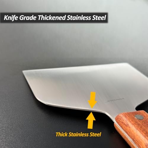 Stainless Steel Metal Spatula Set For Griddle, Grill Spatula Scraper for BBQ/Flat Top Grill- Full Tang Handle -Thicked Blade- Beveled Edges, Great Griddle Accessories for Pancake/Smash Burgers - Image 4