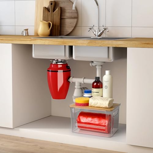 Stackable Trash Bag Dispenser with Wooden Top for Holding 13 to 30 Gallon Bag Sizes – Small Size Garbage Bag Holder with Anti-Slip Base, Trash Bag Dispenser Under Sink (10.8"x6.7"x6" inches) - Image 7