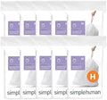 simplehuman Code H 200 Count Custom Fit Liners, Drawstring Kitchen Trash Bags, One-by-One Mess-Free Dispense, Extra Thick & Double Seamed, 50% PCR Plastic, 30-35 Liter / 8-9 Gallon, White by Unknown