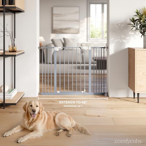 Comfy Cubs Baby Safety Gate Adjustable 42"x1.9"x30" Pacific Blue Pet Gate - Image 4