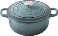 EDGING CASTING Enameled Cast Iron Covered 5.5 Quart Dutch Oven with Dual Handle, Slateblue by EDGINGCOOKWARE
