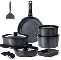 GiPP 17PCS Pots and Pans Set Nonstick Cookware Set with Detachable Handle by GiPP