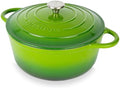 Nuovva Enamelled Cast Iron Dutch Oven Pot with Lid – 6.4 Quart Non Stick Casserole Pot – Heavy Duty & Oven Safe up to 500° F for Bread Baking, Braising, Stews, Roasting – 28cm Green by Nuovva