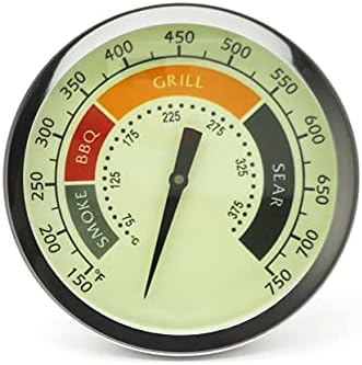 3 1/8” Accurate Luminous BBQ Thermometer Gauge for Oklahoma Joe’s Smokers 3695528R06 & Most Charcoal Pellet Wood Pit Smoker Grills, 1/2 NPT Male Thread Temperature Gauge Replacement, Grill Thermostat by WEMEIKIT