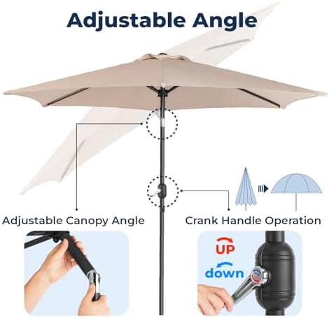 VINGLI 5-Piece Cast Aluminum Outdoor Patio Dining Set with 9ft Umbrella, Space-Saving Stackable Chairs & Table for Yard, Garden, Porch, Poolside, Square Table - Image 5
